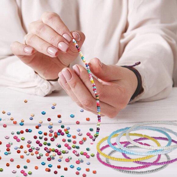 36 Pieces for Women, Beaded Ankle Bracelets Handmade Boho Colorful Beads Foot Ch - Picture 5 of 7